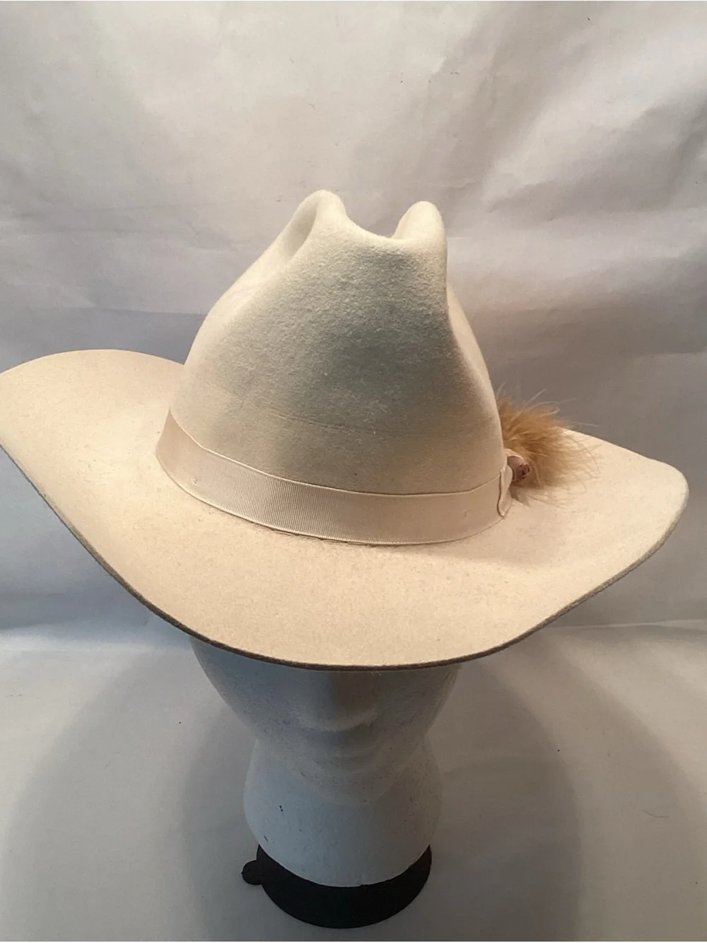 Vintage 50s Beaver Brand XXX Fur Felt Western Cowboy 6 1/2 Cream American Hat Co